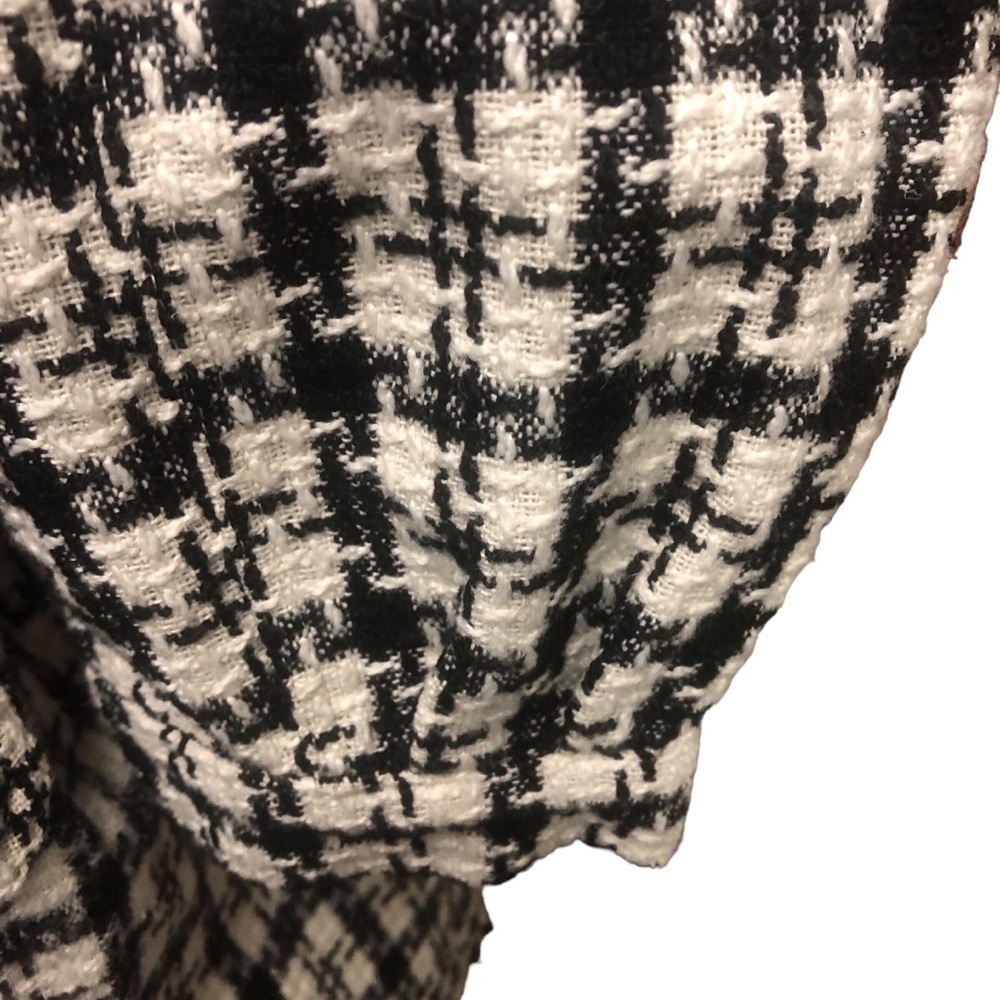 Umgee Shacket Jacket Plaid Black White Cozy Oversized Tweed Frayed Hem Womens 1X - Picture 9 of 12